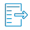 Blue export icon 