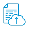 Blue upload cloud icon 