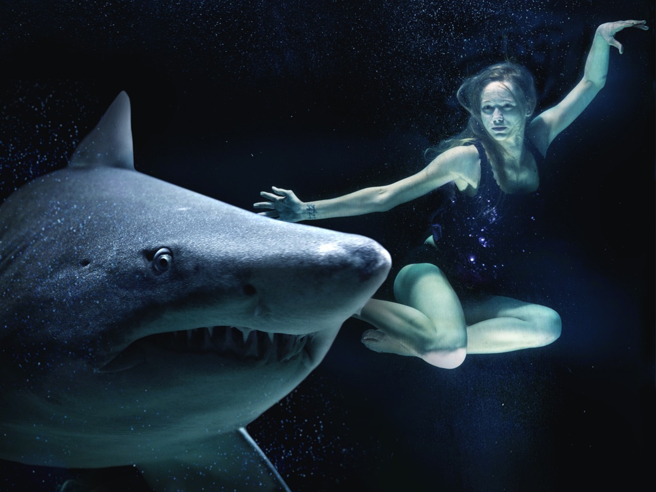 woman with shark-1